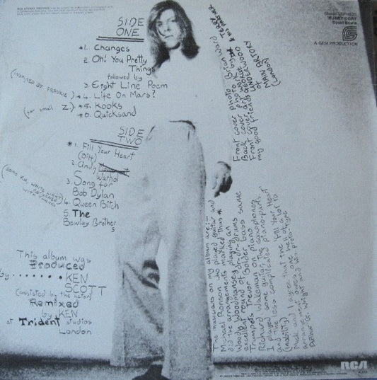 David Bowie : Hunky Dory (LP, Album, RP)