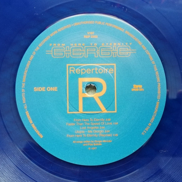 Giorgio Moroder : From Here To Eternity (LP, Album, Ltd, P/Mixed, RE, RM, Blu)