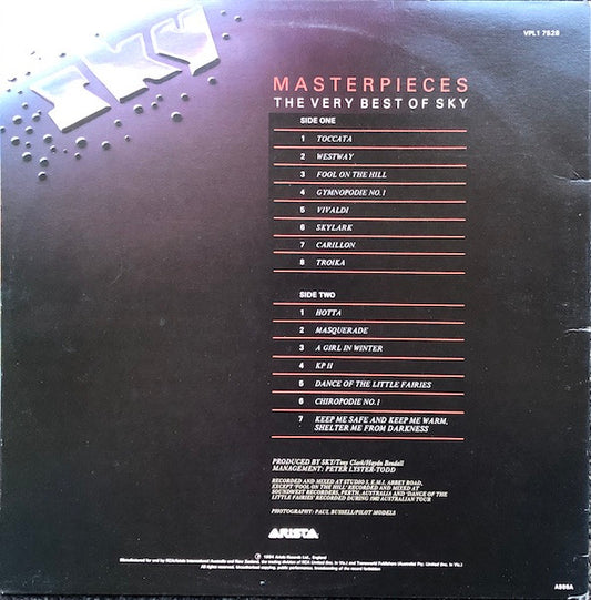 Sky (4) : Masterpieces - The Very Best Of Sky (LP, Comp, RE, Gat)