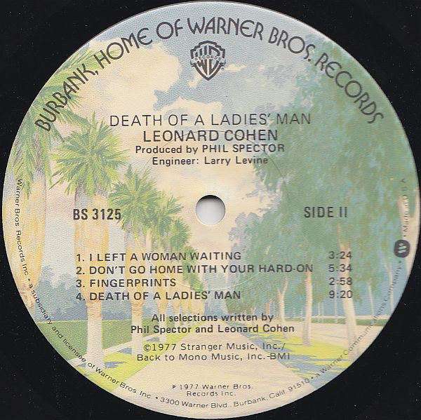 Leonard Cohen : Death Of A Ladies' Man (LP, Album, Jac)