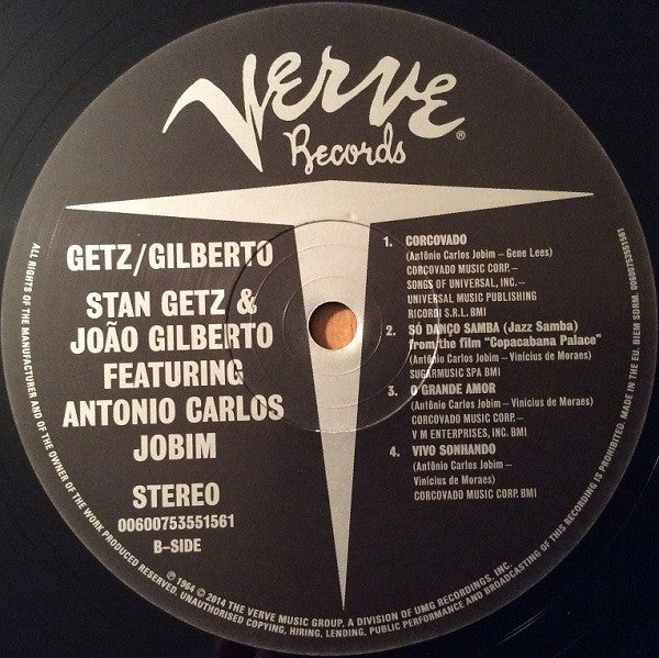 Stan Getz, Joao Gilberto* Featuring Antonio Carlos Jobim : Getz / Gilberto (LP, Album, RE, RM)
