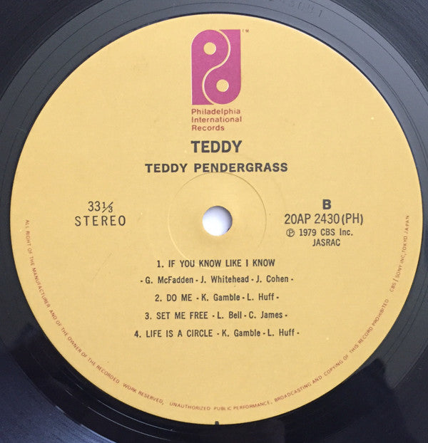 Teddy Pendergrass : Teddy (LP, Album, RE)