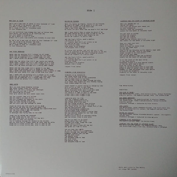 Tom Waits : The Heart Of Saturday Night (LP, Album, RE, RM)