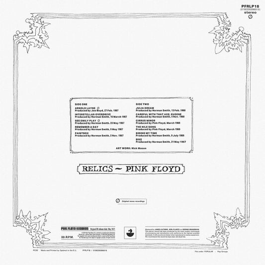 Pink Floyd : Relics (LP, Comp, Mono, RE, RM, 180)