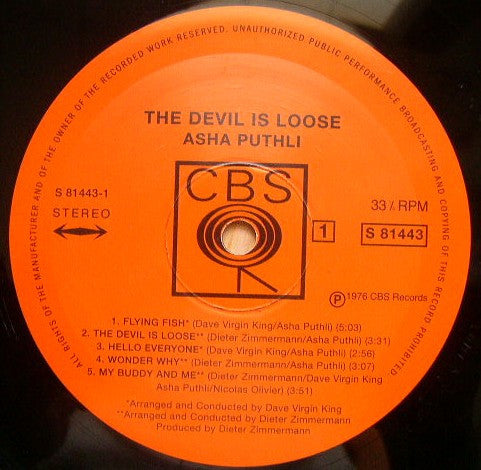 Asha Puthli : The Devil Is Loose (LP, Album, RE)