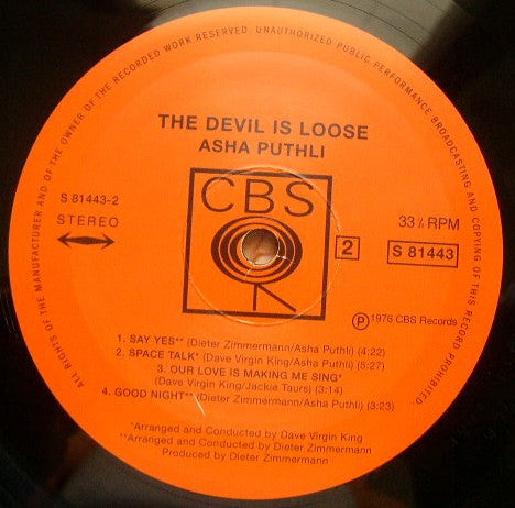 Asha Puthli : The Devil Is Loose (LP, Album, RE)