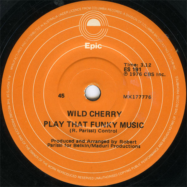 Wild Cherry : Play That Funky Music (7", Single)