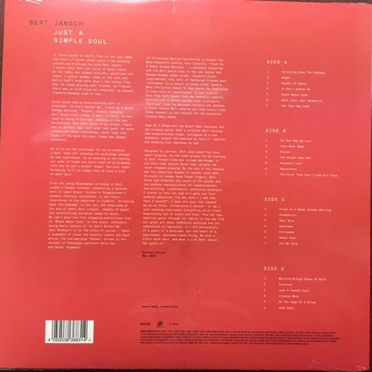 Bert Jansch : Just A Simple Soul (2xLP, Comp, RM)