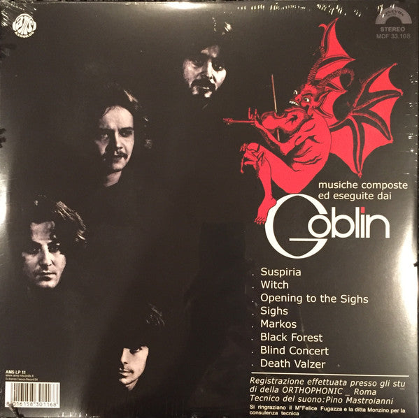 Goblin : Suspiria (Musiche Dalla Colonna Sonora Originale Del Film) (LP, Album, Ltd, RE, Blu)
