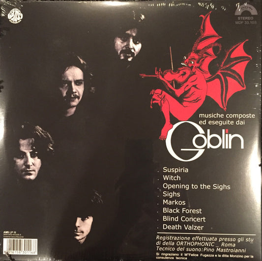 Goblin : Suspiria (Musiche Dalla Colonna Sonora Originale Del Film) (LP, Album, Ltd, RE, Blu)