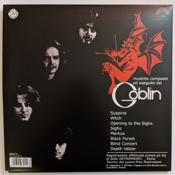 Goblin : Suspiria (Musiche Dalla Colonna Sonora Originale Del Film) (LP, Album, Ltd, RE, Blu)