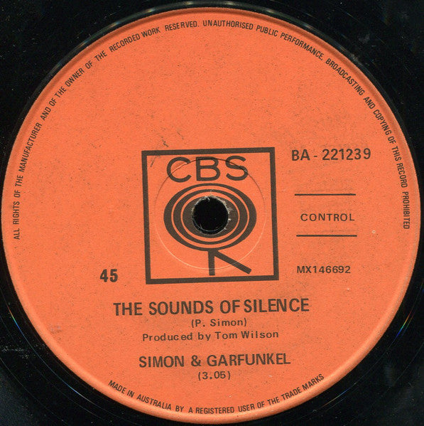 Simon & Garfunkel : The Sounds Of Silence (7", Single, RE)