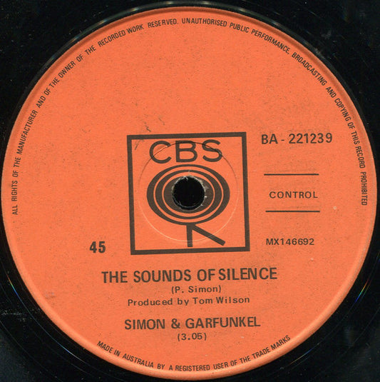 Simon & Garfunkel : The Sounds Of Silence (7", Single, RE)