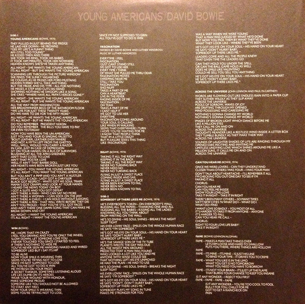 David Bowie : Young Americans (LP, Album, RE)