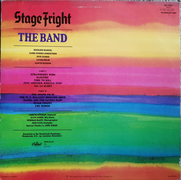 The Band : Stage Fright (LP, Album, RE)