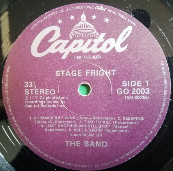 The Band : Stage Fright (LP, Album, RE)