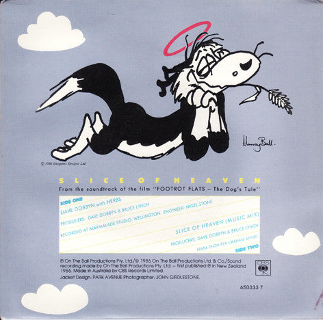 Dave Dobbyn With Herbs : Slice Of Heaven (7", Single)