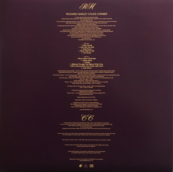 Richard Hawley : Coles Corner (LP, Album, Ltd, RE, Amb)