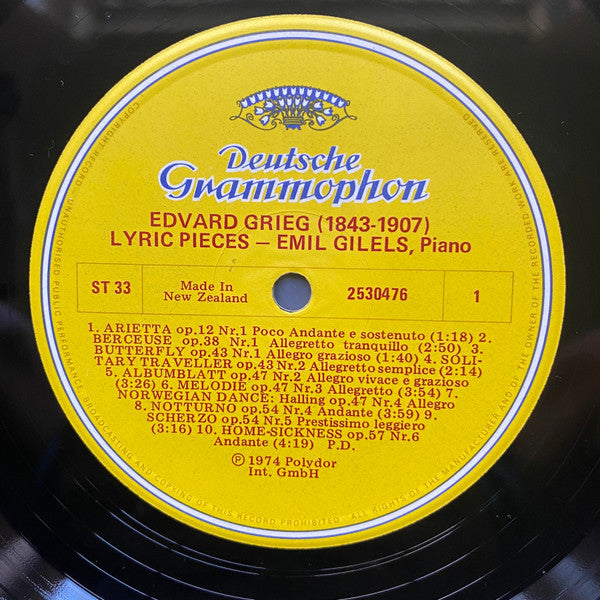 Edvard Grieg, Emil Gilels : Lyrische Stücke - Lyric Pieces (LP)