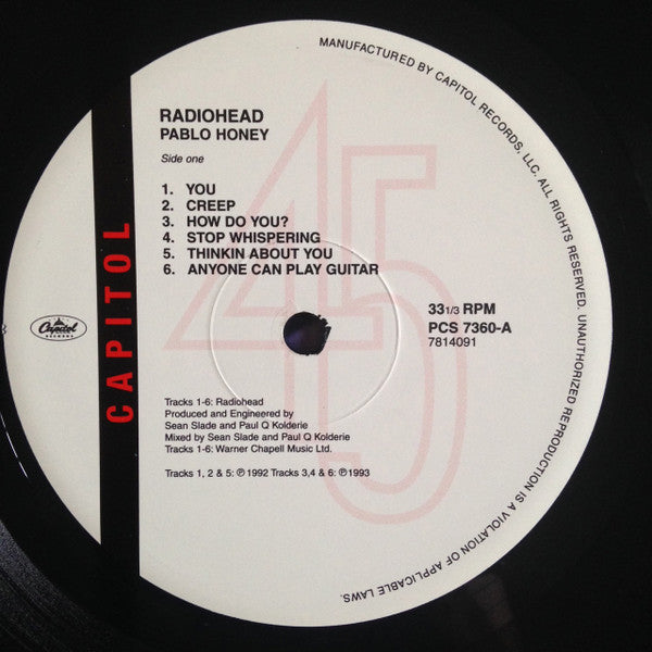 Radiohead : Pablo Honey (LP, Album, Ltd, RE, 180)