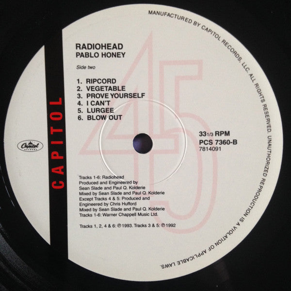 Radiohead : Pablo Honey (LP, Album, Ltd, RE, 180)