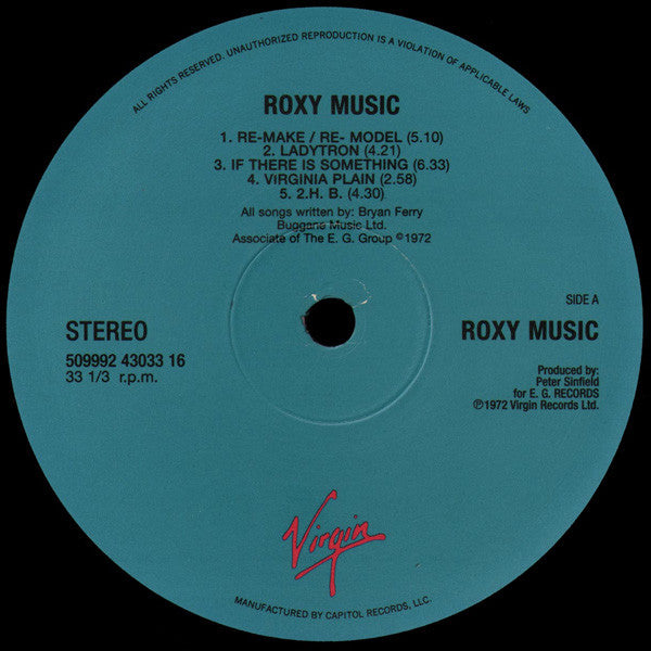 Roxy Music : Roxy Music (LP, Album, Ltd, RE, 180)