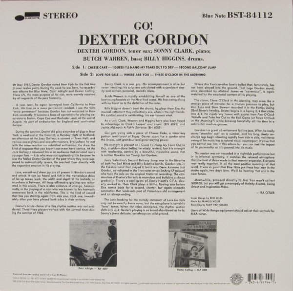 Dexter Gordon : Go! (LP, Album, RE + CD, Album, RE, Pap)