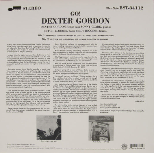 Dexter Gordon : Go! (LP, Album, RE + CD, Album, RE, Pap)