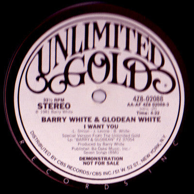 Barry White & Glodean White : I Want You (12", Promo)