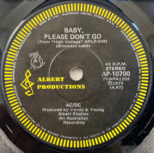 AC/DC : Baby, Please Don't Go (7", Single)