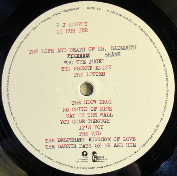 P J Harvey* : Uh Huh Her (LP, Album, RE, 180)