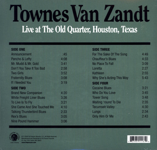 Townes Van Zandt : Live At The Old Quarter, Houston, Texas (2xLP, Album, Ltd, RE, 180)