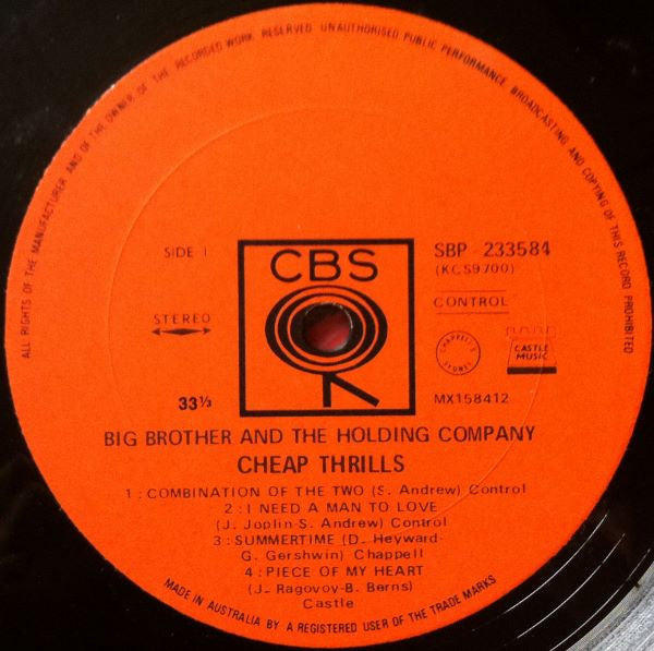 Big Brother & The Holding Company : Cheap Thrills (LP, Album)