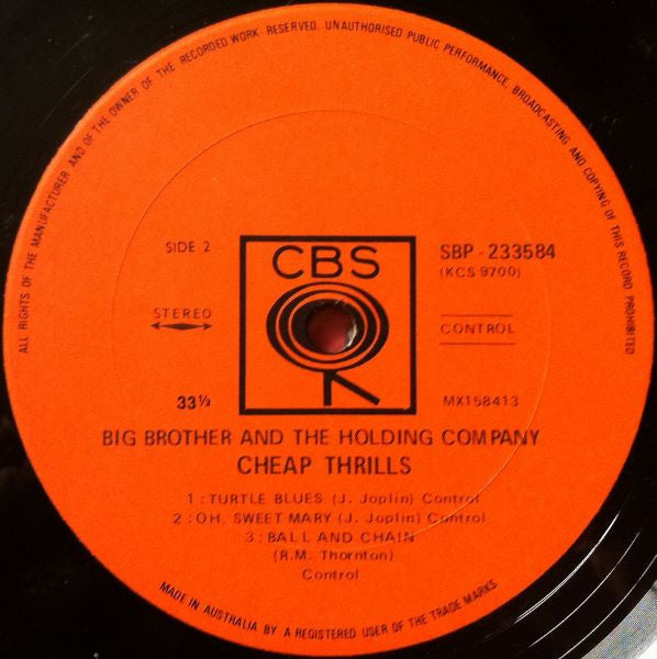 Big Brother & The Holding Company : Cheap Thrills (LP, Album)