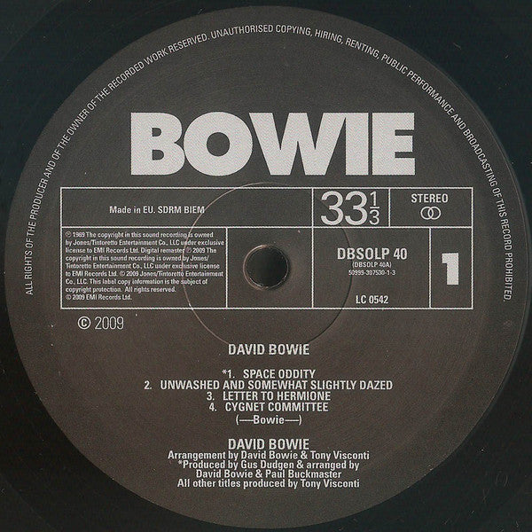 David Bowie : David Bowie (LP, Album, Ltd, RE, RM, 40t)