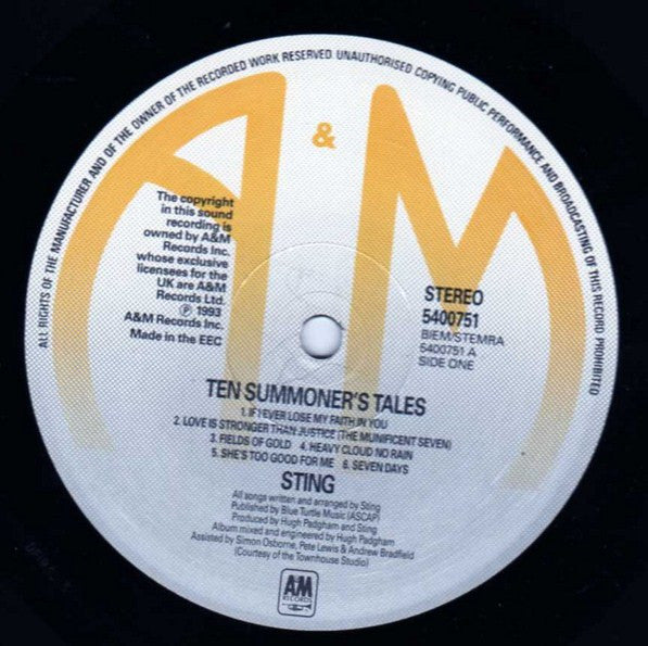 Sting : Ten Summoner's Tales (LP, Album)