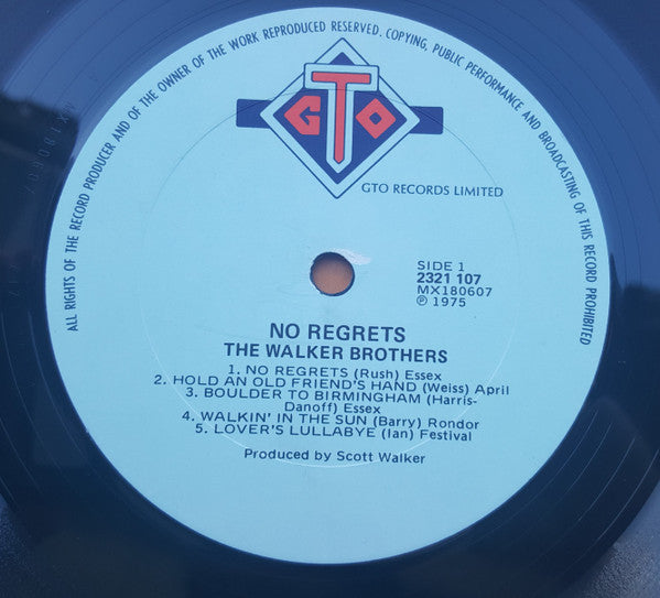 The Walker Brothers : No Regrets (LP, Album, ARC)