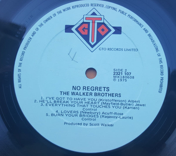 The Walker Brothers : No Regrets (LP, Album, ARC)