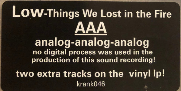 Low : Things We Lost In The Fire (LP + LP, S/Sided, Etch + Album)