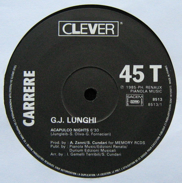 G.J. Lunghi : Acapulco Nights (12", Maxi)