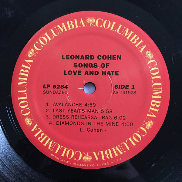Leonard Cohen : Songs Of Love And Hate (LP, Album, RE, RM)