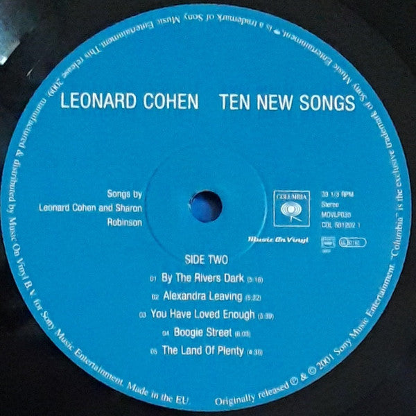 Leonard Cohen : Ten New Songs (LP, Album, RE, RM, 180)