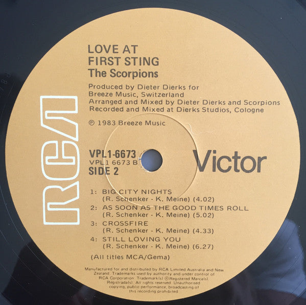 Scorpions : Love At First Sting (LP, Album, Gat)