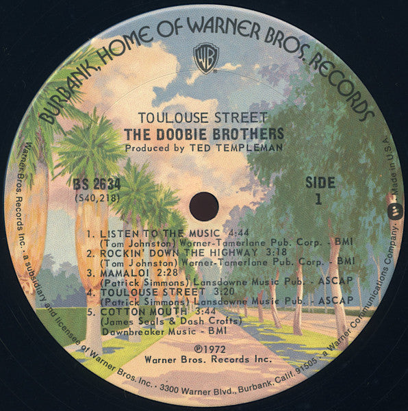 The Doobie Brothers : Toulouse Street (LP, Album, RP, San)