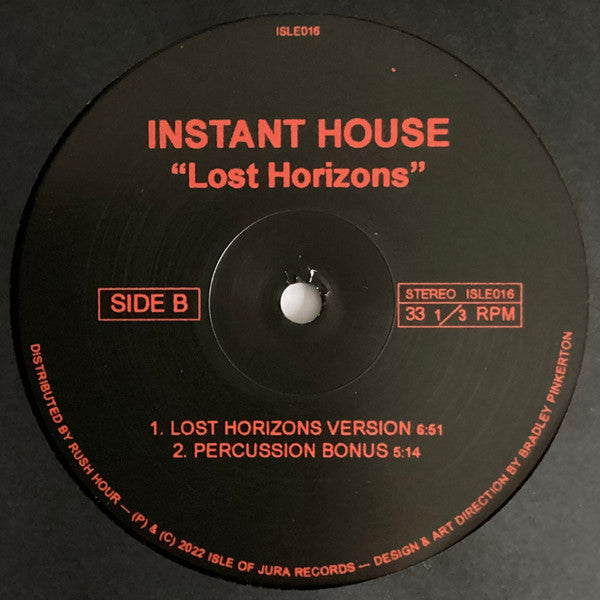 Instant House : Lost Horizons  (12", RE)