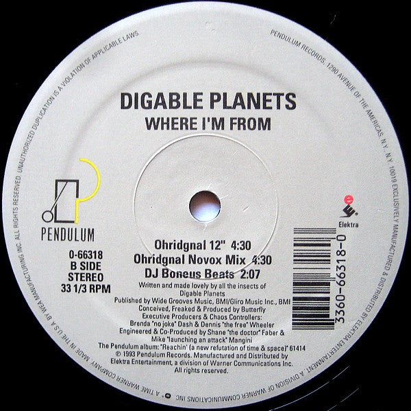 Digable Planets : Where I'm From (12", Single)