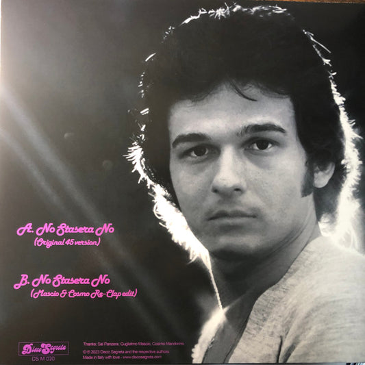 Salvatore Panzera : No Stasera No (12", Ltd)
