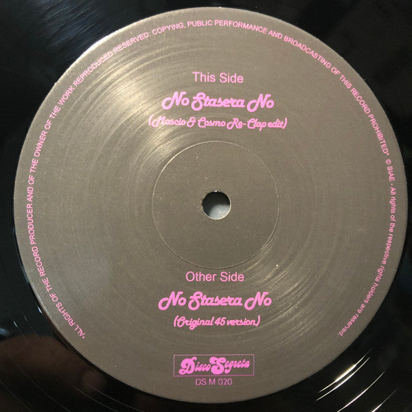 Salvatore Panzera : No Stasera No (12", Ltd)