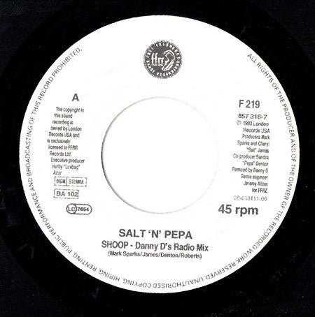 Salt 'N' Pepa : Shoop (7", Single)