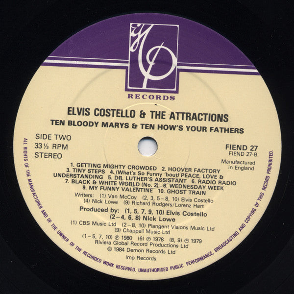 Elvis Costello & The Attractions : Ten Bloody Marys & Ten How's Your Fathers (LP, Comp, RE)